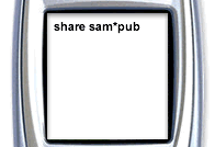Photo graphic: mobile phone display - share sam*pub