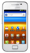 Front image of Samsung Galaxy Ace White